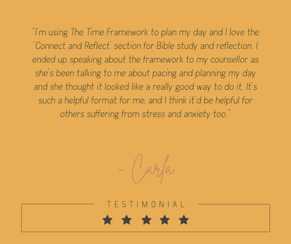 Testimonial from Carla about The TIME Framework